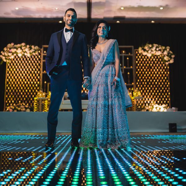 Lethal Rhythms LED Dance Floor with Indian Bride and Groom wedding